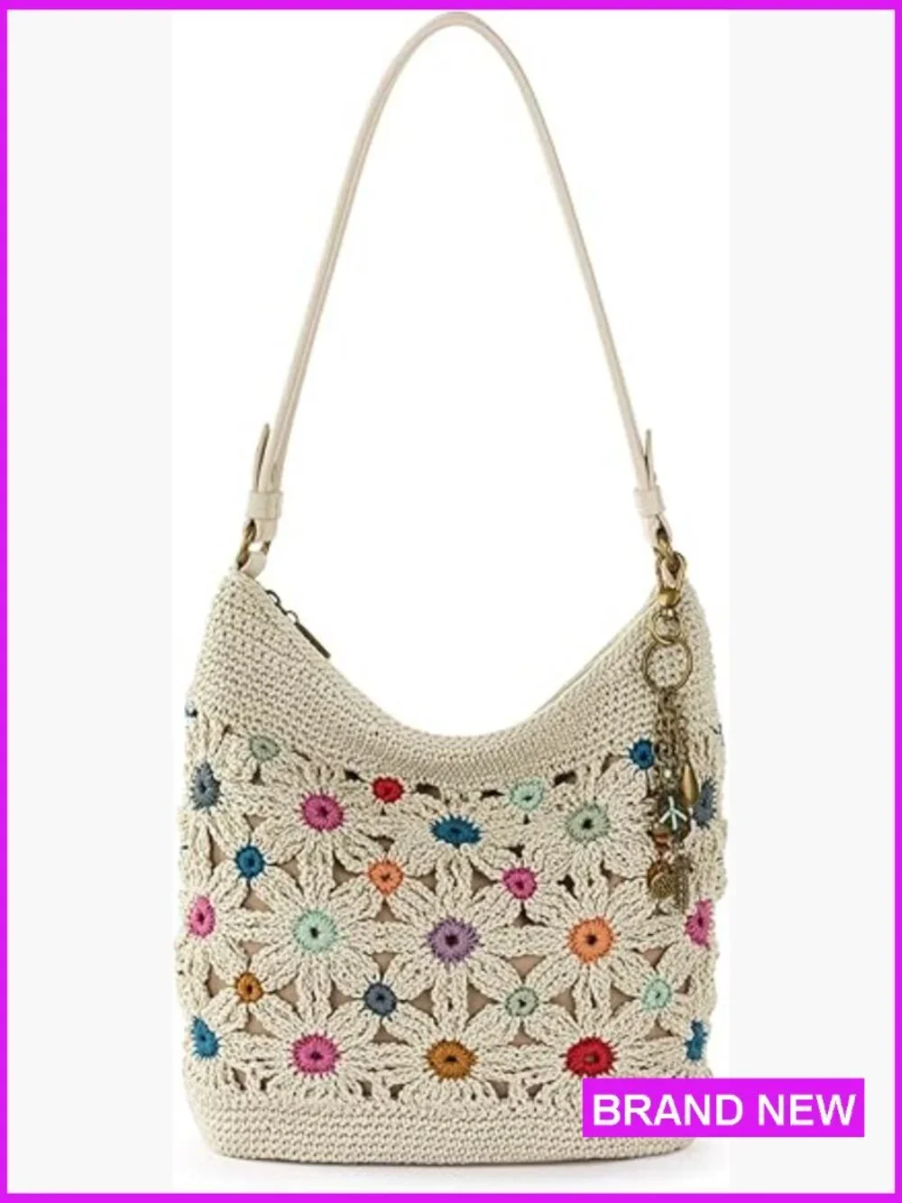 Hand Crochet Hobo Bag Large Spacious Everyday Travel Shoulder Purse